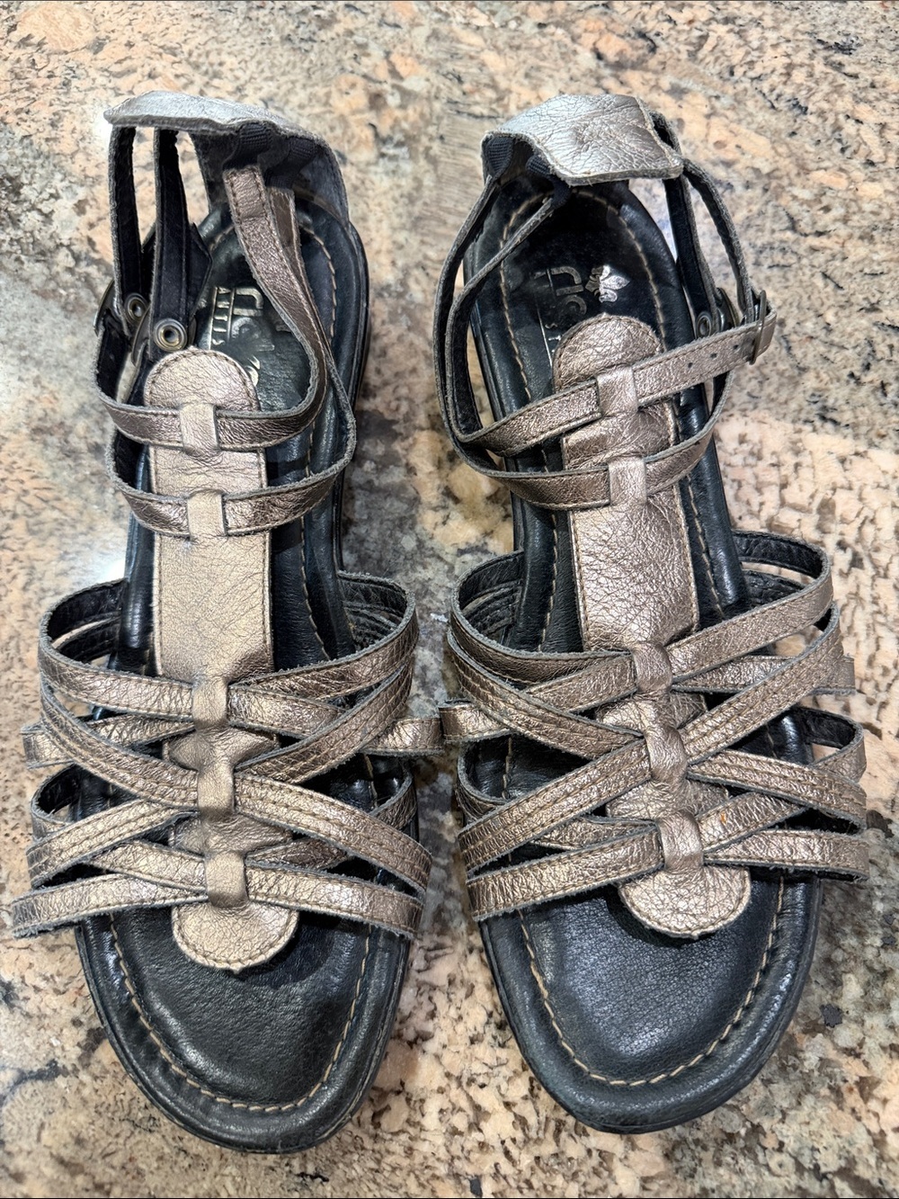 Rieker Metallic Bronze Strappy Sandals